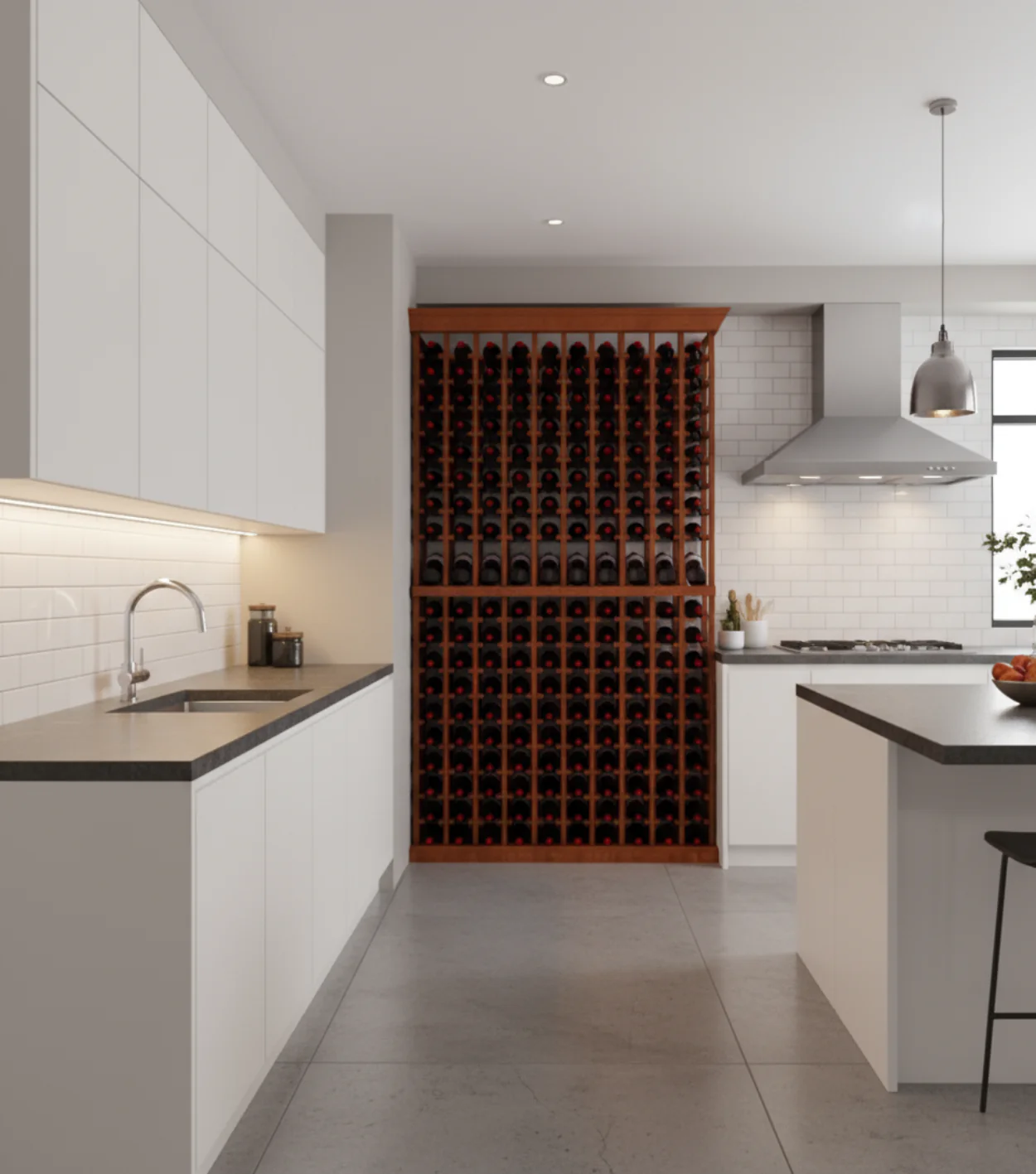 Multi Column Wine Racking System Customizable Bottle Storage with Presentation Row Display Holds 190 Bottles - Image 3