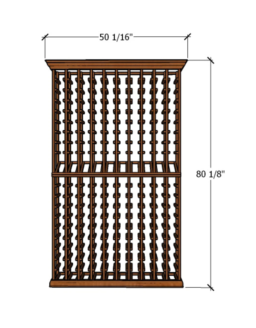 Multi Column Wine Racking System Customizable Bottle Storage with Presentation Row Display Holds 190 Bottles - Image 4