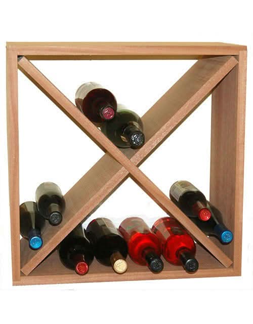 Modular Wine Cube Storage for Various Size Bottles Stackable Design Handcrafted Wood Holds 24 Bottles - Image 4