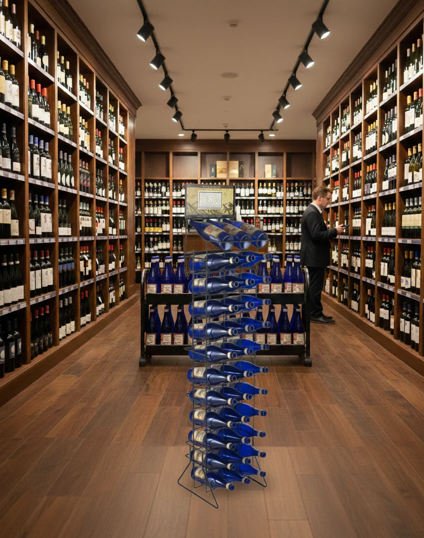 Point of Purchase Metal Retail Wine Display | 36 Bottles - Image 3