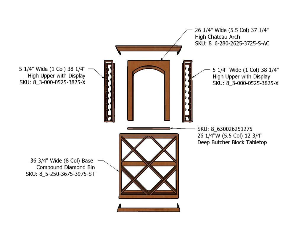 3 Foot Wine Cellar Storage System | 128 Bottle Capacity - Image 6