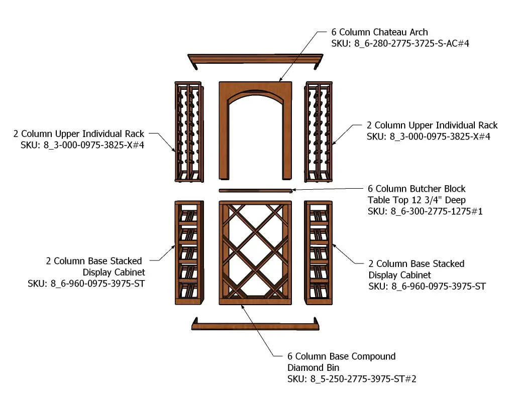 4 Foot Wine Cellar Storage System | 134 Bottle Capacity - Image 6