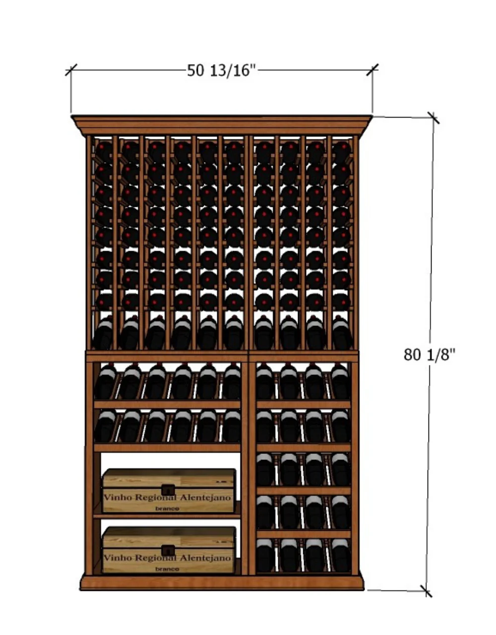 4 Foot Wine Cellar Storage System | 140 Bottle Capacity - Image 4