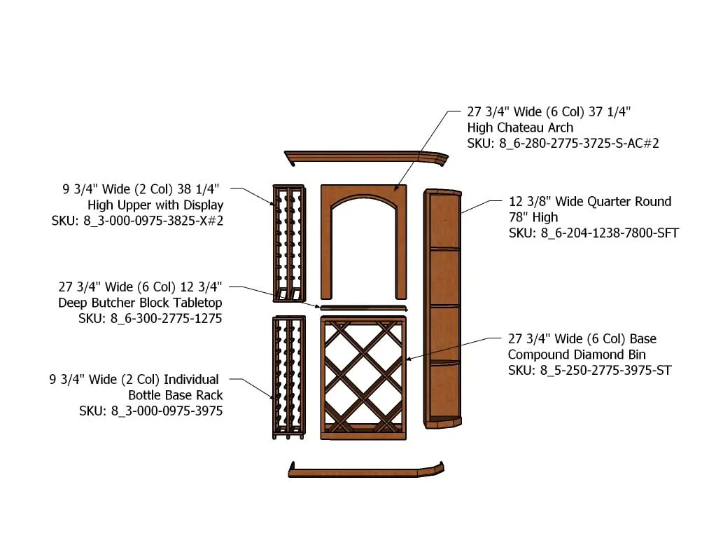 4 Foot Wine Cellar Storage System | 148 Bottle Capacity - Image 6