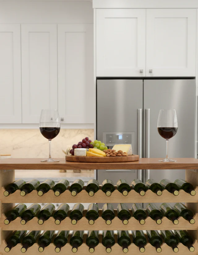 Stackable Wood Wine Rack Shelf Multi Tier Expandable Bottle Storage with Custom Tabletop Option - Image 4