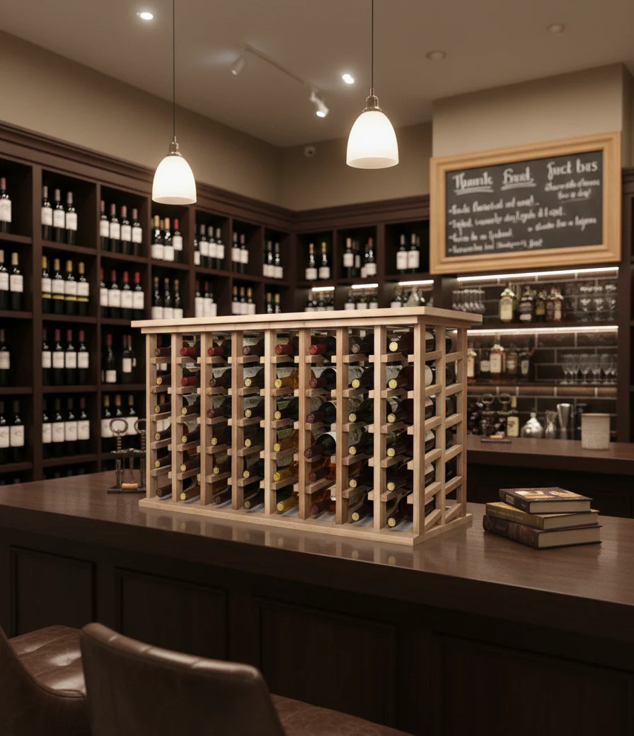 Functional Premium Wood Wine Rack with Tabletop - Image 3