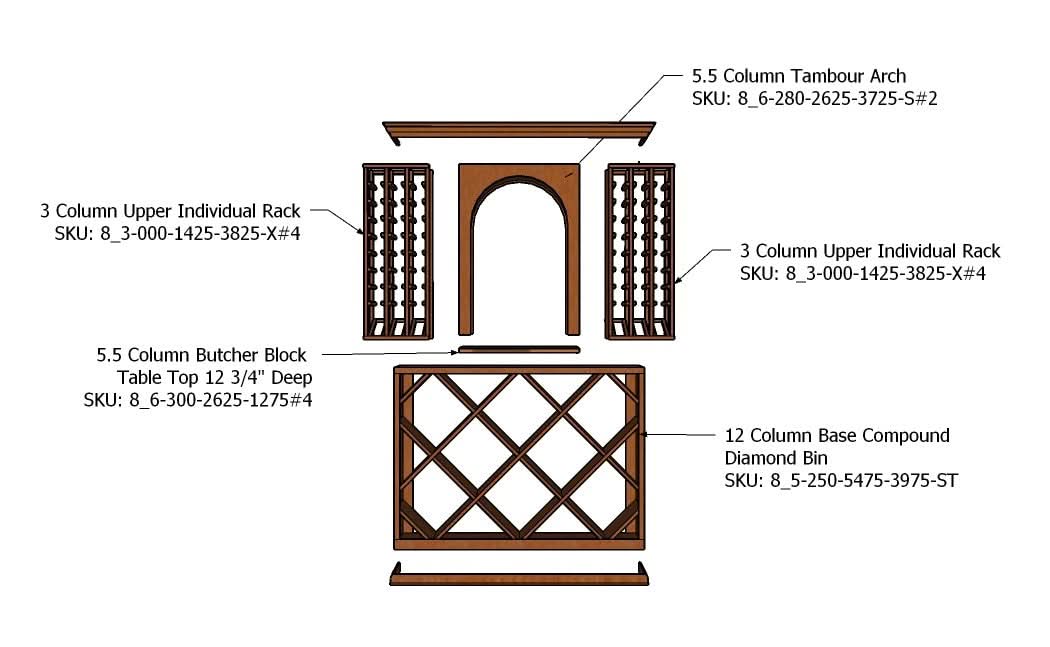 5 Foot Wine Cellar Storage System | 210 Bottle Capacity - Image 5