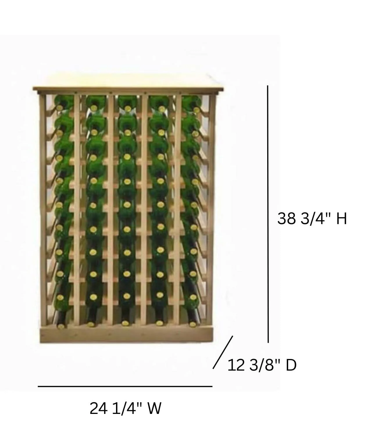 Wood Wine Rack Bottle Storage with Tabletop Tasting Area and Display Holds 50 Bottles Fully Assembled - Image 5