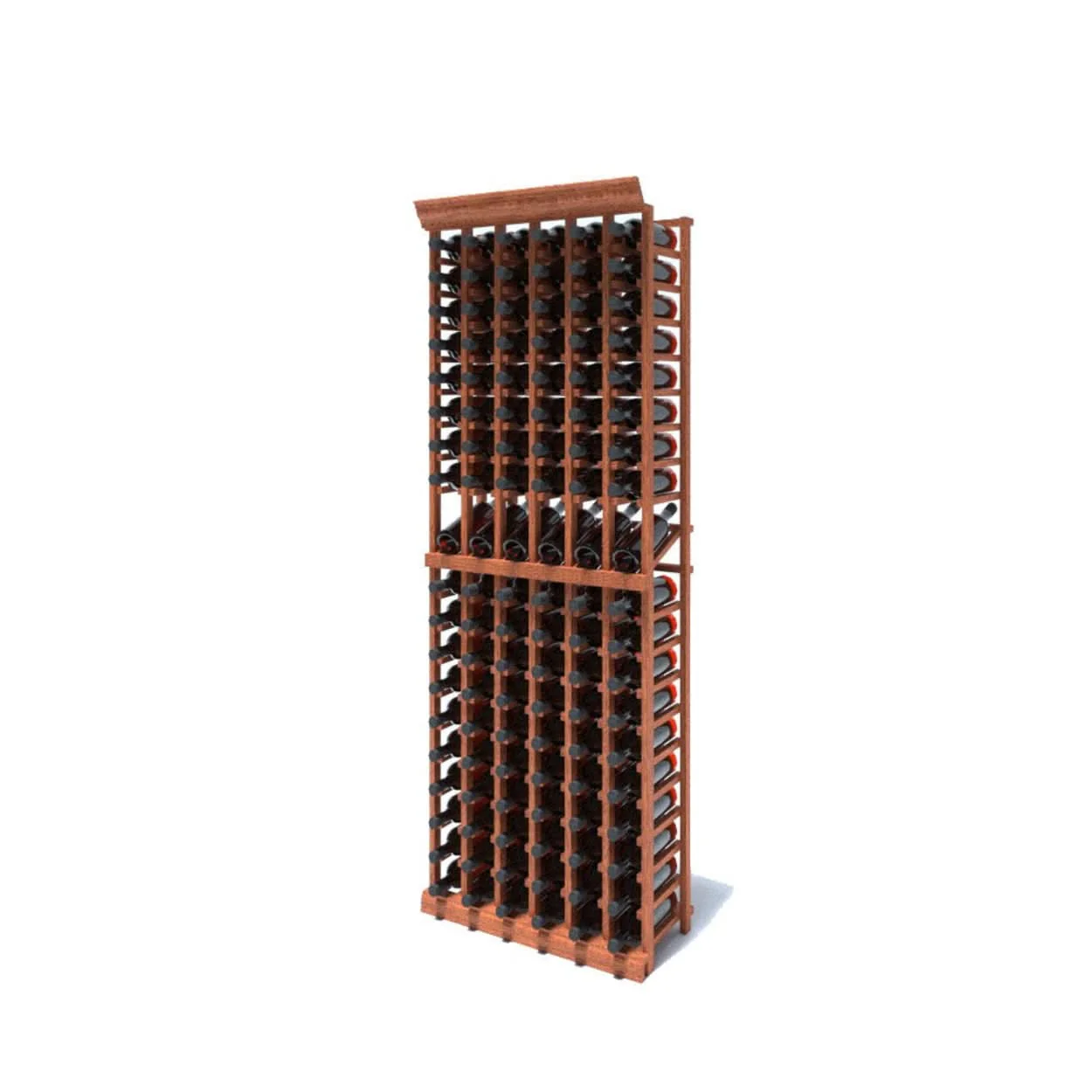 Multi Column Wine Racking System Customizable Bottle Storage with Presentation Row Display Holds 114 Bottles - Image 4