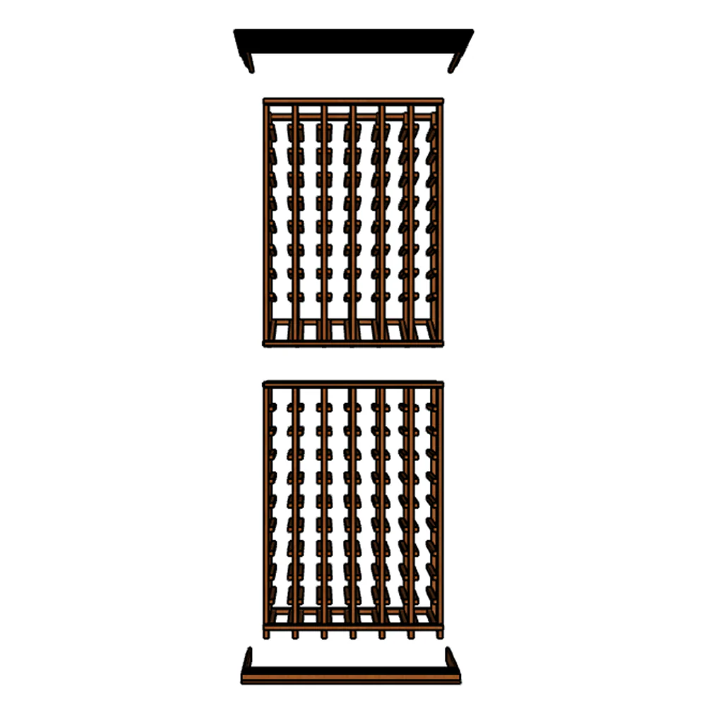 Multi Column Wine Racking System Customizable Bottle Storage with Presentation Row Display Holds 114 Bottles - Image 5