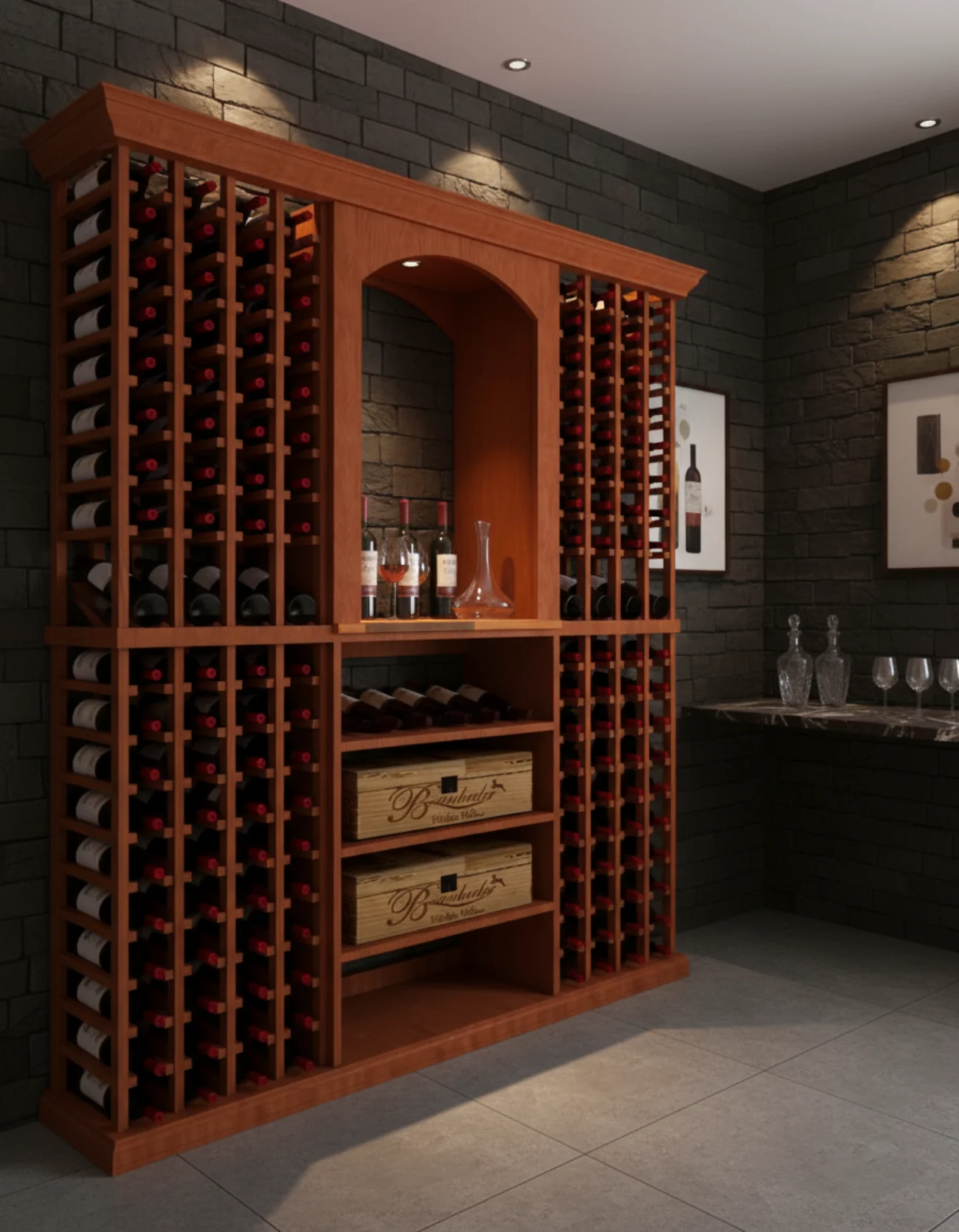 6 Foot Wine Cellar Storage System | 200 Bottle Capacity - Image 3
