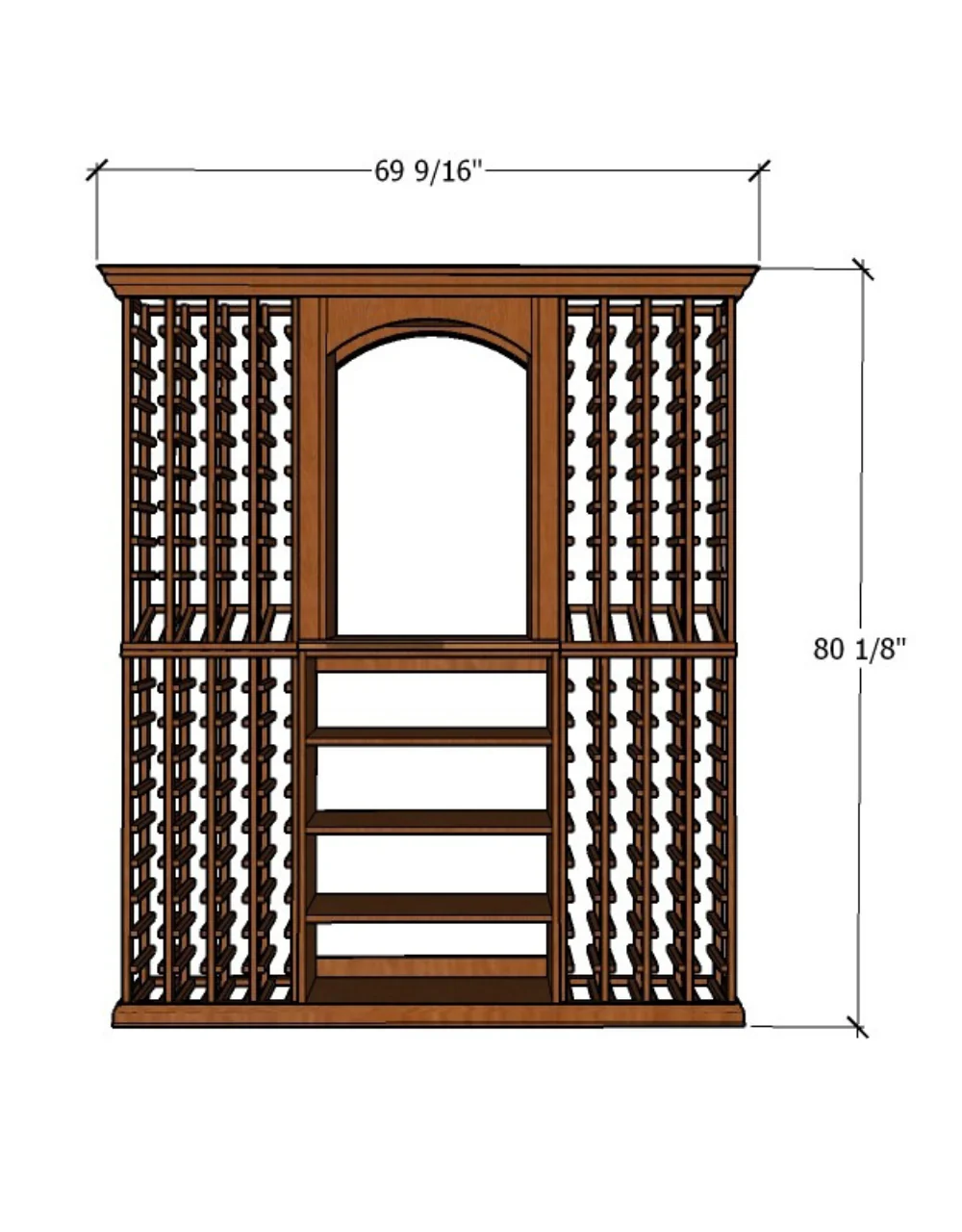 6 Foot Wine Cellar Storage System | 200 Bottle Capacity - Image 4