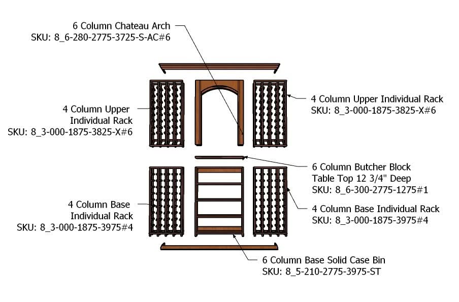 6 Foot Wine Cellar Storage System | 200 Bottle Capacity - Image 5