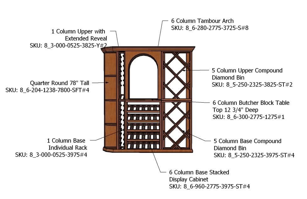 Luxury 6 Foot Wine Cellar Storage System - 210 Bottle Capacity - Image 5