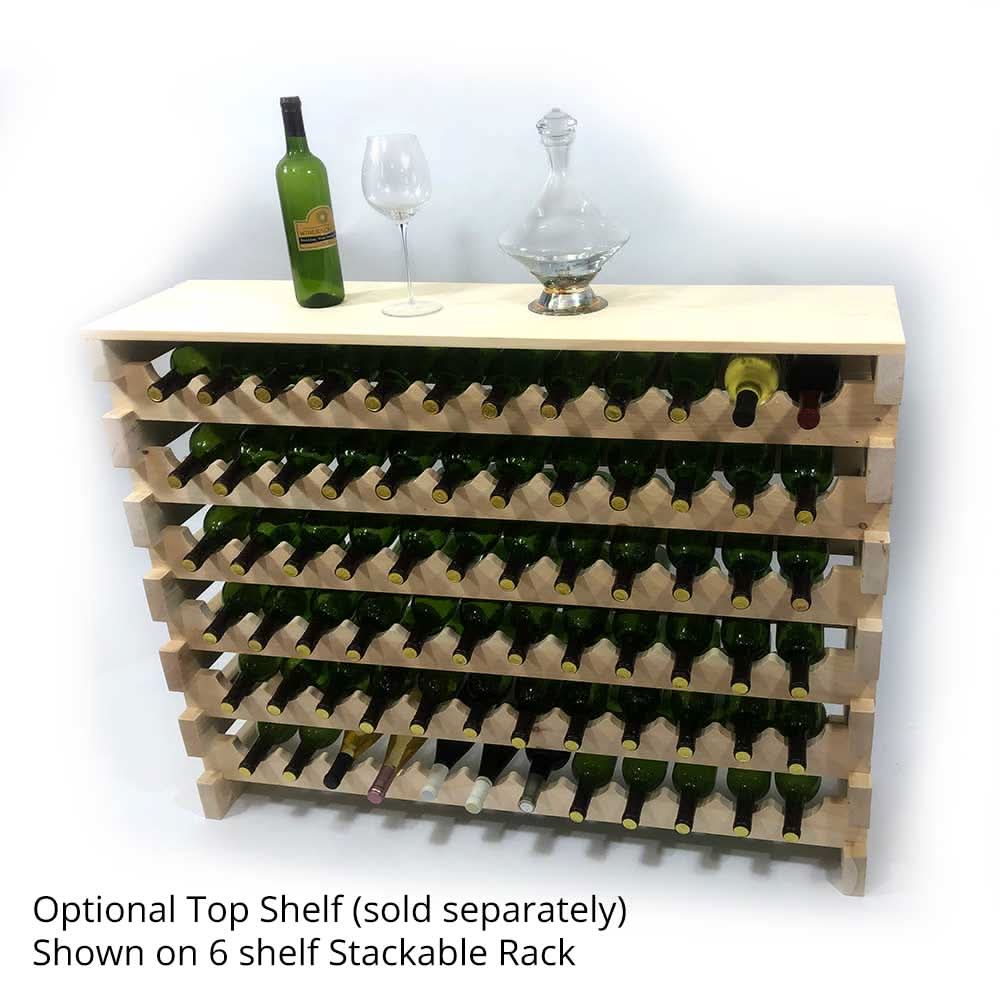 Stackable Wood Wine Rack Shelf Multi Tier Expandable Bottle Storage with Custom Tabletop Option - Image 5