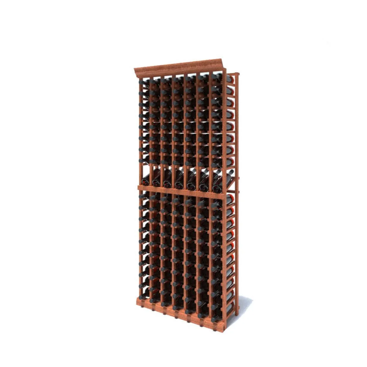 Multi Column Wine Racking System Customizable Bottle Storage with Presentation Row Display Holds 133 Bottles - Image 4