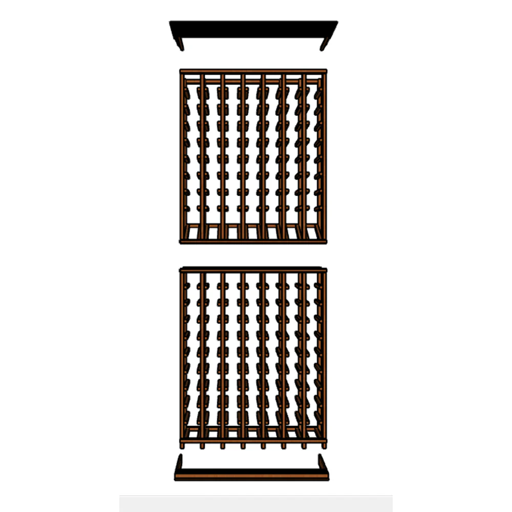 Multi Column Wine Racking System Customizable Bottle Storage with Presentation Row Display Holds 133 Bottles - Image 5