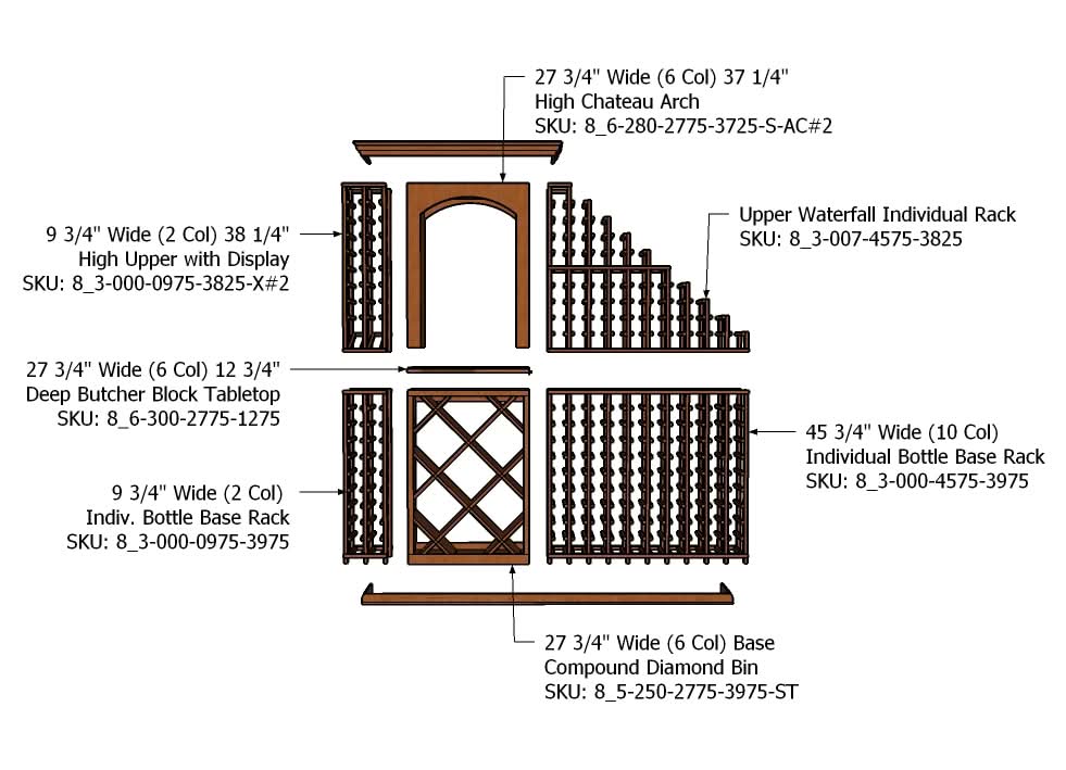 7 Foot Wine Cellar Storage System | 280 Bottle Capacity - Image 5