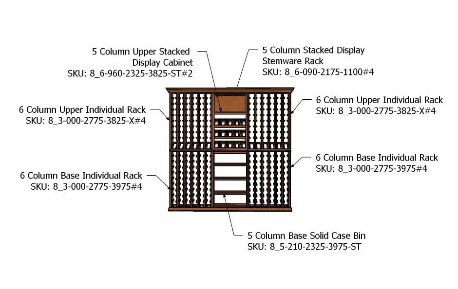7 Foot Wine Cellar Storage System | 320 Bottle Capacity - Image 5