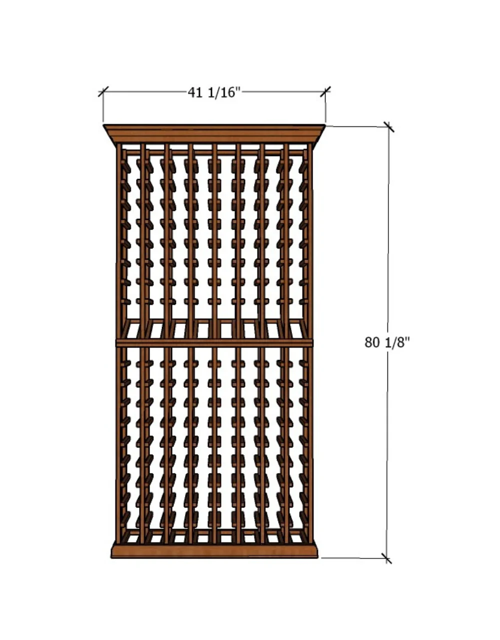 Multi Column Wine Racking System Customizable Bottle Storage with Presentation Row Display Holds 152 Bottles - Image 4