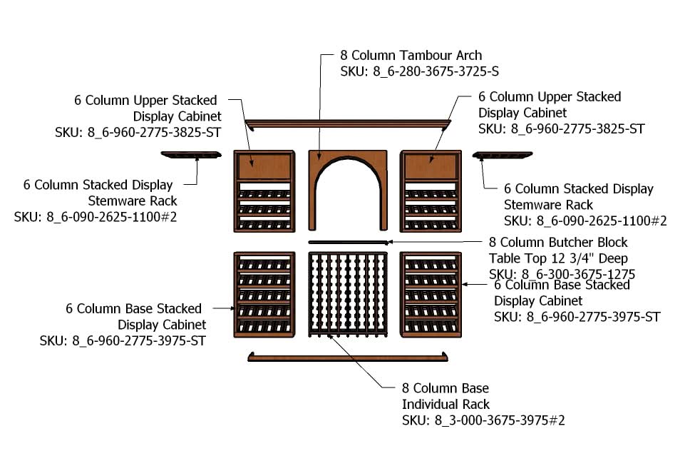8 Foot Wine Cellar Storage System | 226 Bottle Capacity - Image 5