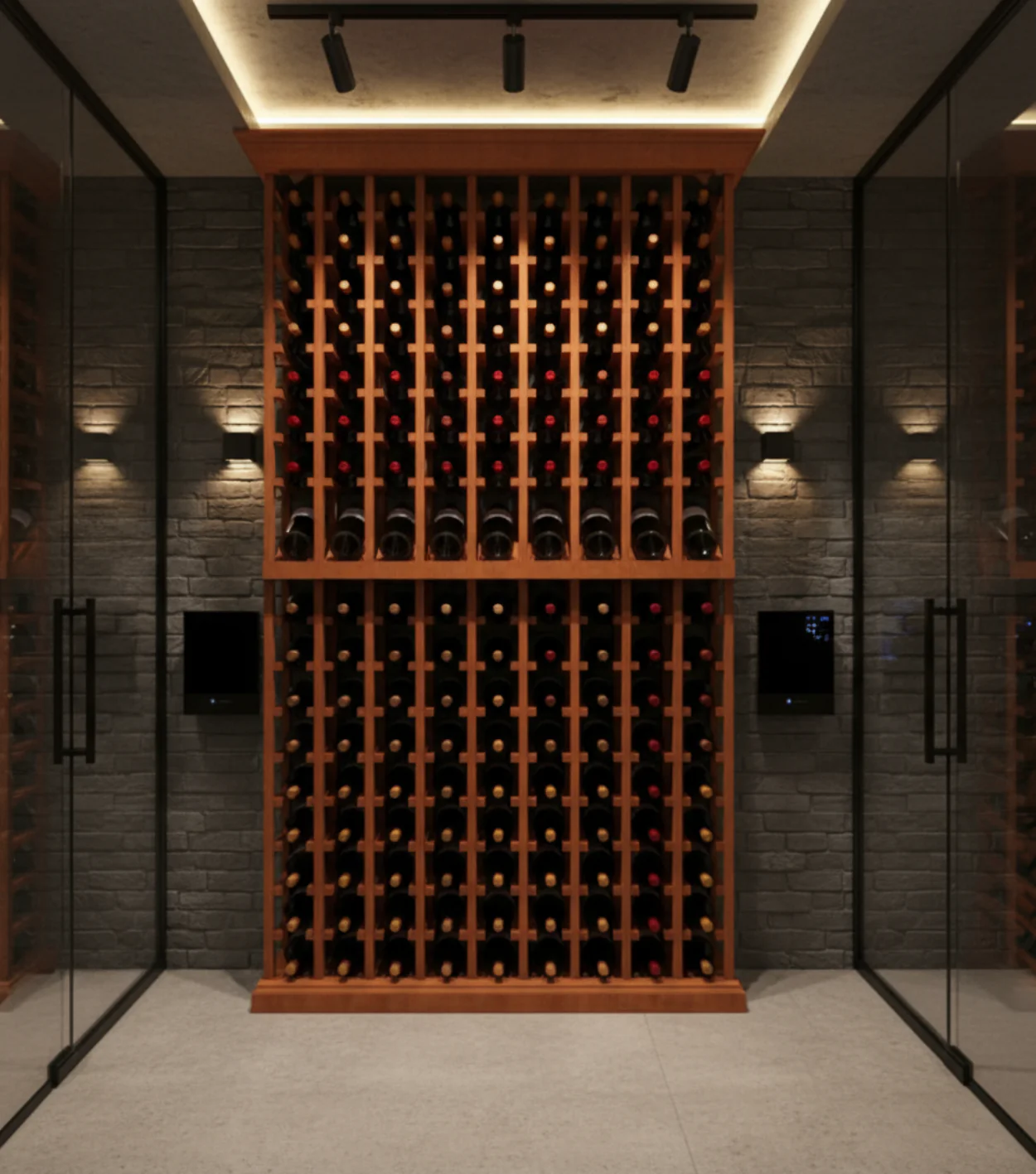 Multi Column Wine Racking System Customizable Bottle Storage with Presentation Row Display Holds 171 Bottles - Image 3