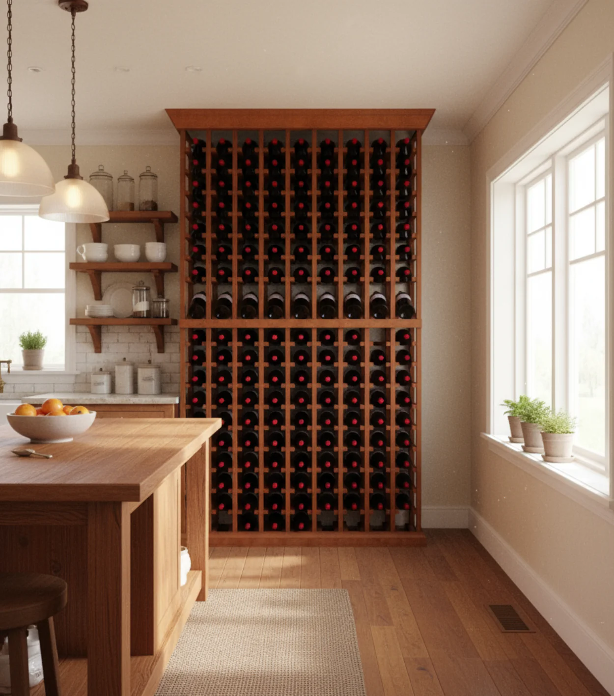 Multi Column Wine Racking System Customizable Bottle Storage with Presentation Row Display Holds 171 Bottles - Image 4