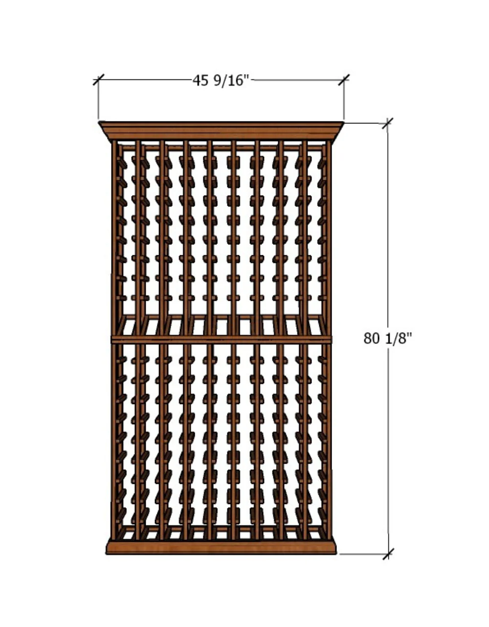 Multi Column Wine Racking System Customizable Bottle Storage with Presentation Row Display Holds 171 Bottles - Image 5