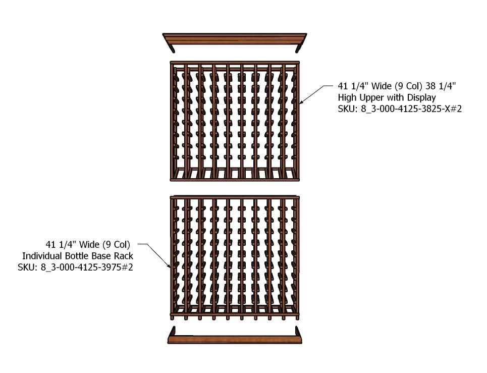 Multi Column Wine Racking System Customizable Bottle Storage with Presentation Row Display Holds 171 Bottles - Image 6