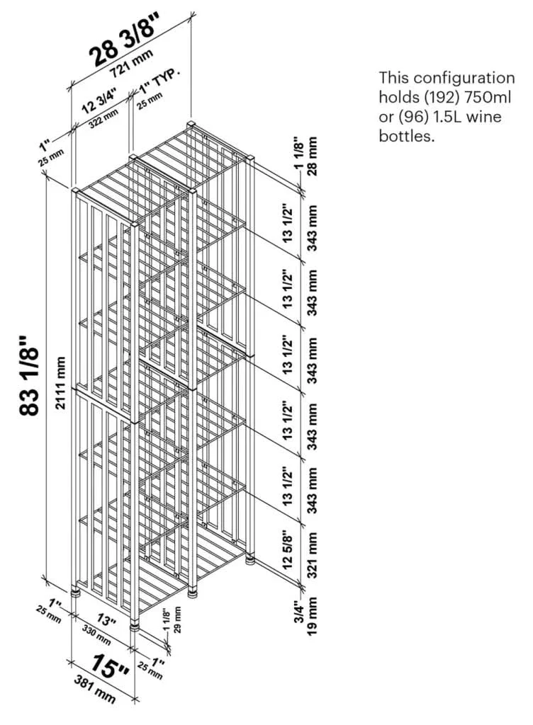 Case & Crate Bin Tall Kit Freestanding Locker Style Bottle Storage - Image 6