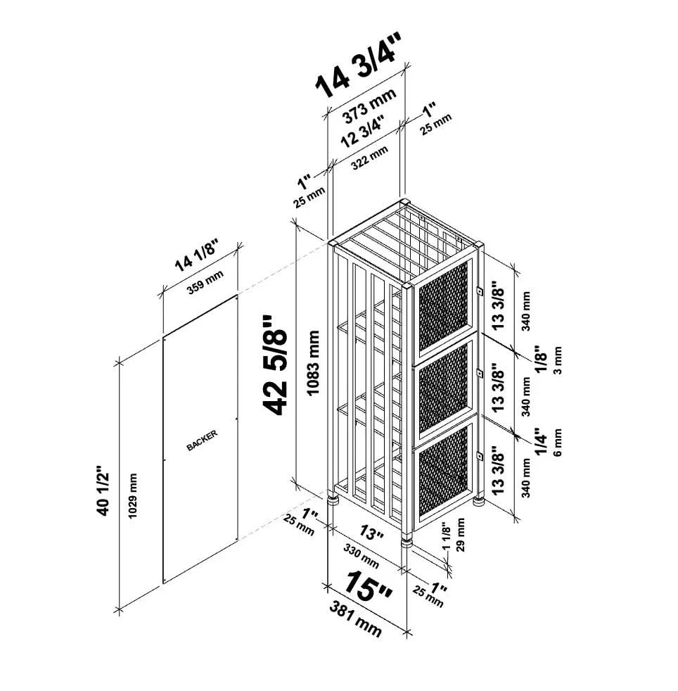 Case & Crate Short Locker Style Bottle Storage | No Back - Image 5