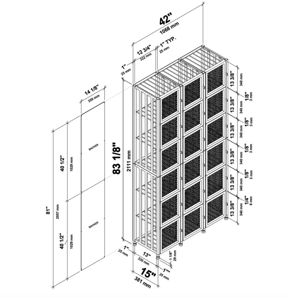 Case & Crate Locker 6 Kit | Freestanding Wine Bottle Storage with Secure Backs - Image 4