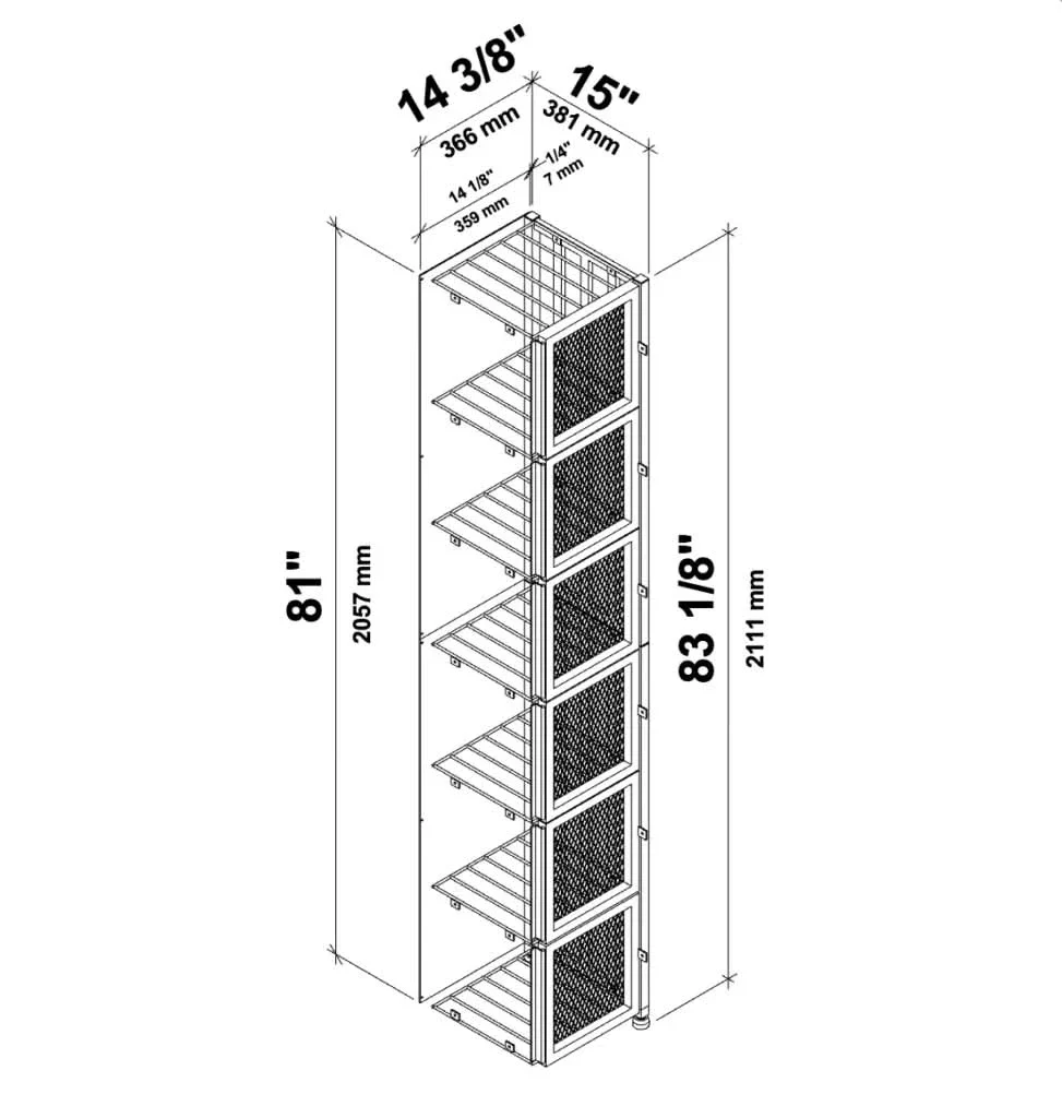 Case & Crate Locker 6 Kit | Freestanding Wine Bottle Storage with Secure Backs - Image 4