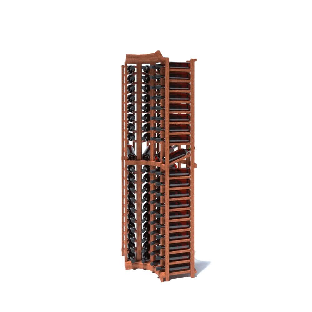 Curved Corner Wine Racking System Customizable Bottle Storage with Presentation Row Display Holds 76 Bottles - Image 3