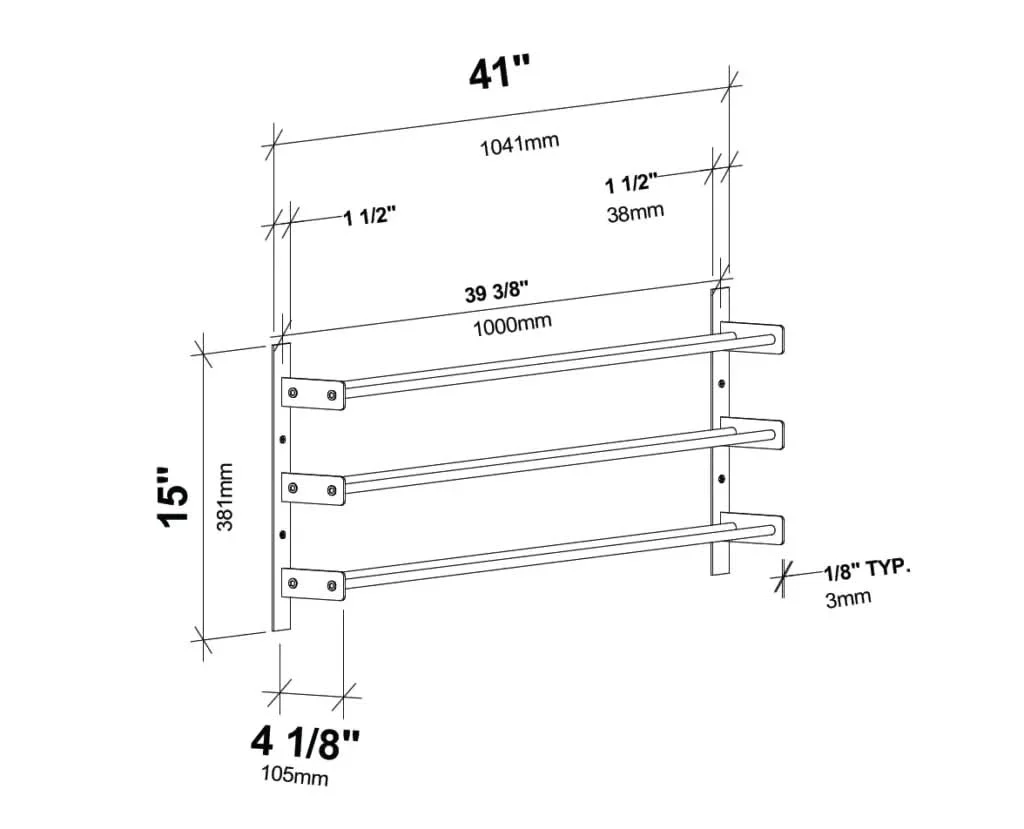 Evolution Wine Wall 15 3C Wall Mounted Metal Wine Rack - Image 6