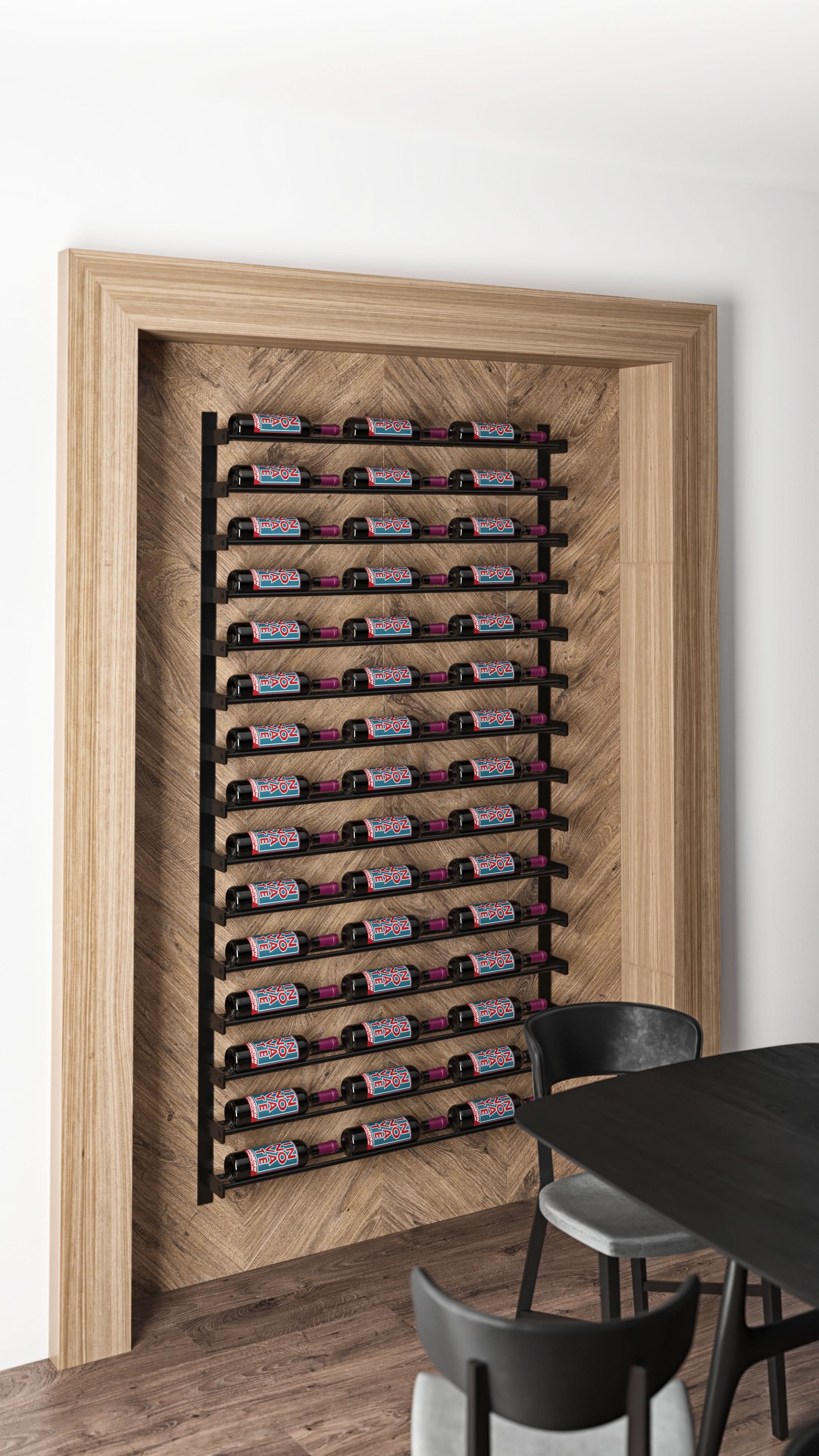 Evolution Wine Wall 30 3C Wall Mounted Metal Wine Rack - Image 5