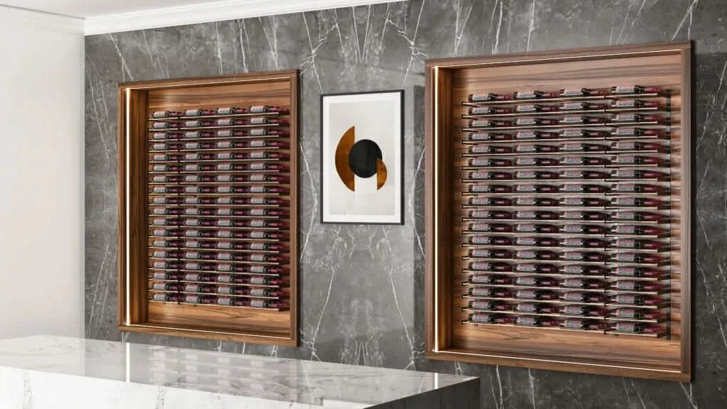 Evolution 45" 3 Column Wine Wall Extension Mounted Metal Rack Expansion Pack - Image 4