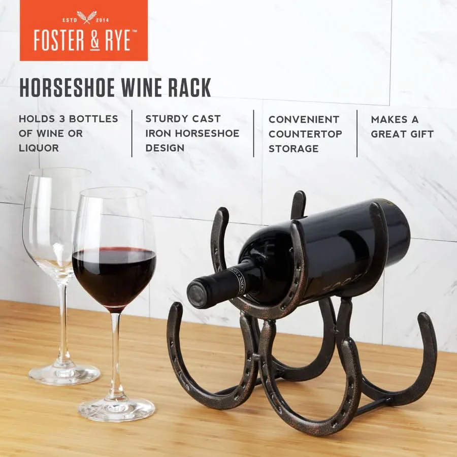 Horseshoe Tabletop Metal Wine Rack - Image 5