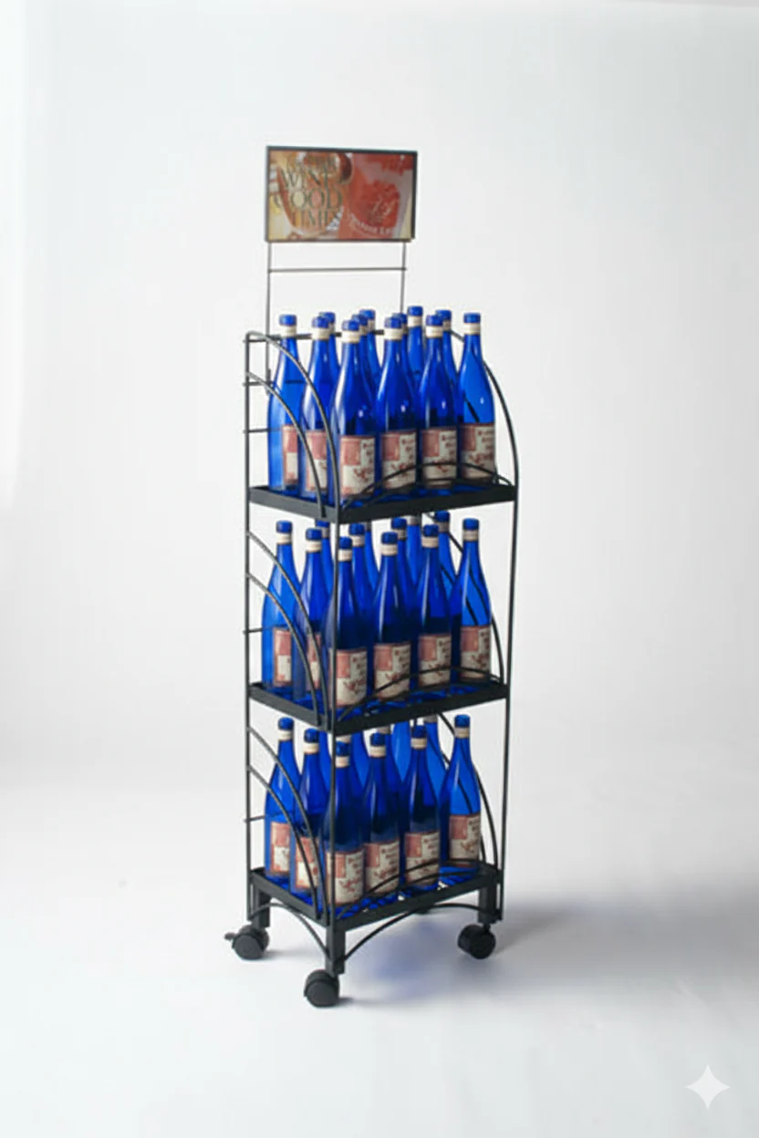 Rolling Retail Point of Purchase Wine Display - Image 4